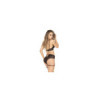 Ensemble 2 pièces noir, Soutien gorge et culotte porte jarretelles 